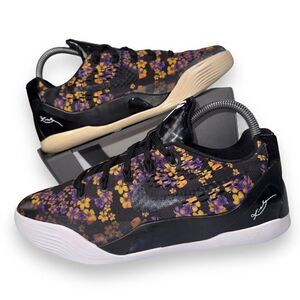Nike Kobe 9 EM GS 'Floral' Basketball Sneakers 677619-001 Youth 6 Women's 7.5